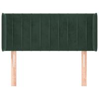 Hoofdbord met randen 83x16x78/88 cm fluweel donkergroen - thumbnail