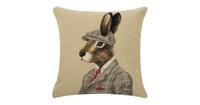Gobelin Kussen Haas met Jagerspet (45 x 45 cm) - thumbnail
