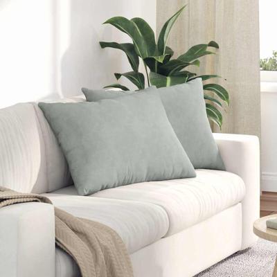 Sofa Kussens 2 pcs Lichtgrijs 70 x 50 cm Katoen Stof Sofa Kussens 2 pcs Lichtgrijs 70 x 50 cm Katoen Stof