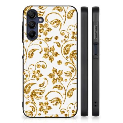 Samsung Galaxy A15 Bloemen Hoesje Gouden Bloemen
