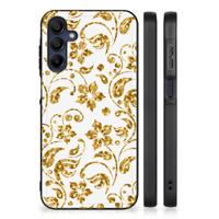Samsung Galaxy A15 Bloemen Hoesje Gouden Bloemen - thumbnail