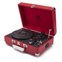 GPO SW196RED Attache Portable USB Turntable with Speakers Red - thumbnail