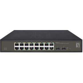 LevelOne ges-2118 hilbert 18-port smart lite managed l2 switch, 16x rj45 gigabit, 2x sfp, 1000 mbps