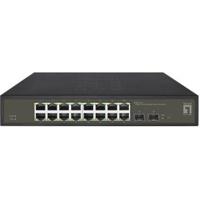 LevelOne ges-2118 hilbert 18-port smart lite managed l2 switch, 16x rj45 gigabit, 2x sfp, 1000 mbps - thumbnail