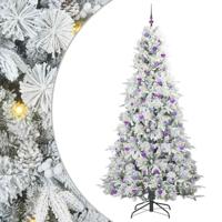 VidaXL Kunstmatige inklapbare kerstboom wit 240 cm pe en pvc - thumbnail