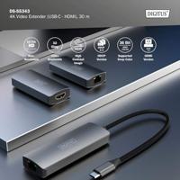 Digitus DS-55343 HDMI-extender USB-A 3.1 Gen 1, USB-C Via netwerkkabel RJ45, Via signaalkabel 30 m - thumbnail