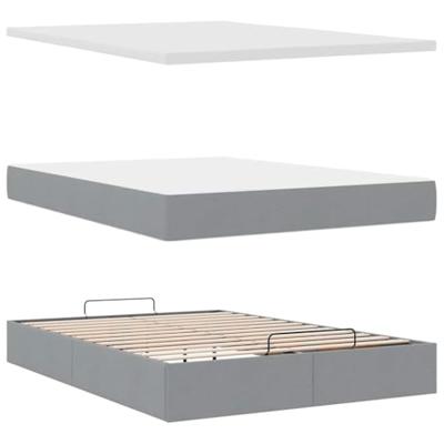 Ottoman bed met matras 140x200cm stof lichtgrijs