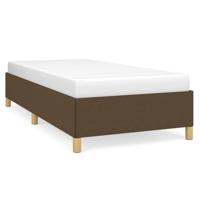 Bedframe zonder matras 90x190 cm stof donkerbruin - thumbnail