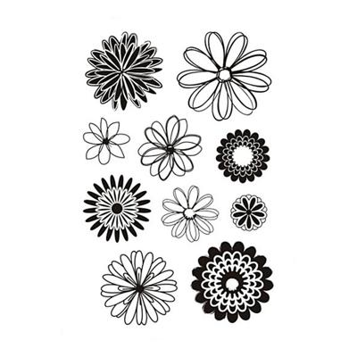 Creativ Company Silicone stempels, bloemen, vel 11x15,5 cm, 1 vel Creativ Company Silicone stempels, bloemen, vel 11x15,5 cm, 1 vel