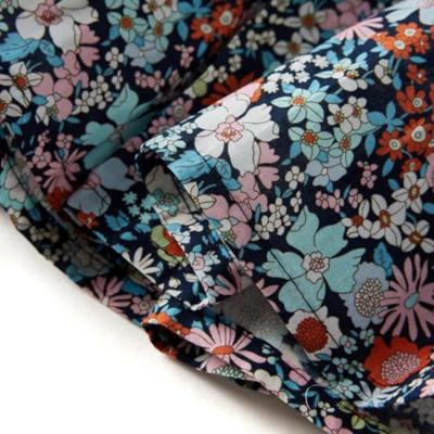 Kinderrokje bloemenprint 128 donkerblauw