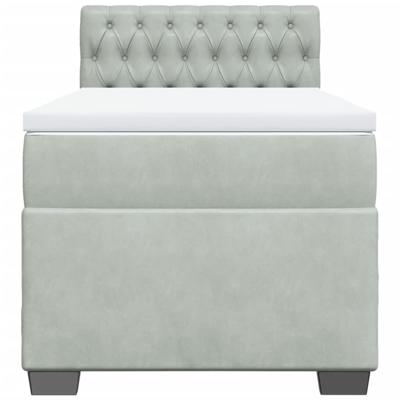 Boxspring met matras fluweel lichtgrijs 90x190 cm