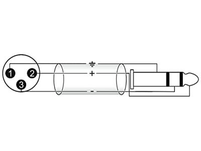 Omnitronic 30225197 XLR Adapterkabel [1x XLR-stekker 3-polig - 1x Jackplug male 6,3 mm (stereo)] 5.00 m Zwart - thumbnail