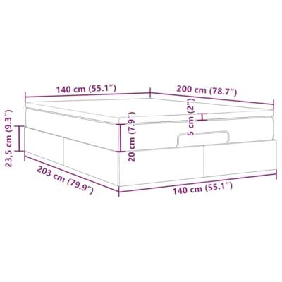 Ottoman bed met matras 140x200cm fluweel zwart