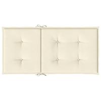 Tuinstoelkussens 4 st 100x50x4 cm crmekleurig - thumbnail