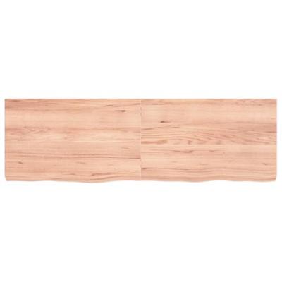 Wastafelblad 160x50x(2-6) cm behandeld massief hout lichtbruin