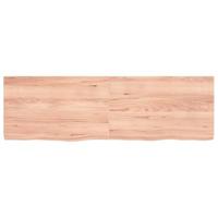 Tafelblad 160x50x(2-6)cm behandeld massief eikenhout lichtbruin - thumbnail