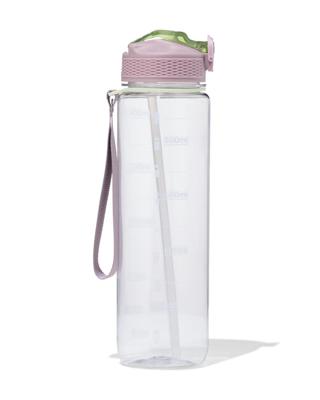 HEMA Sportfles met rietje 1L roze-groen (donkerroze)