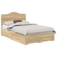 Bedframe met hoofdeinde Sonoma Eiken 120 x 200 cm Bewerkt hout - thumbnail
