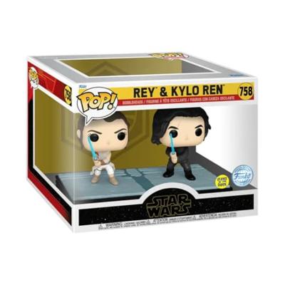 Star Wars Moments Funko Pop Vinyl: Rey & Kylo Ren 2-Pack (Glow in the Dark)