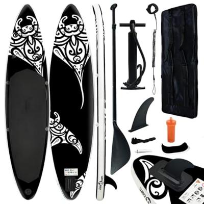 VidaXL Stand up paddleboardset opblaasbaar 305x76x15 cm zwart VidaXL Stand up paddleboardset opblaasbaar 305x76x15 cm zwart