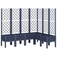 VidaXL Plantenbak met latwerk 160x120x142 cm polypropeen grijs - thumbnail