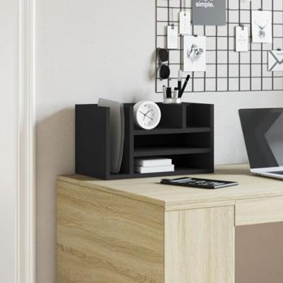 VidaXL Bureau organiser 44,5x24x25 cm bewerkt hout zwart