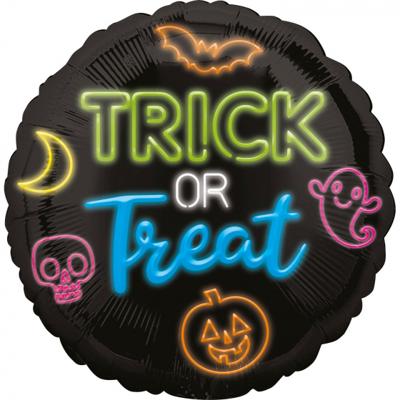 Amscan Folieballon Neon Trick Or Treat 45 Cm Zwart Amscan Folieballon Neon Trick Or Treat 45 Cm Zwart