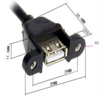 9Pin To Screw Mount Dual USB Type A Female Cable,50CM - thumbnail