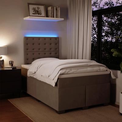 Boxspring met matras fluweel lichtgrijs 120x200 cm