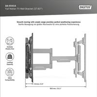 Digitus DA-90454 TV-beugel Variabele afstand tot de muur 114,3 cm (45) - 177,8 cm (70) Uittrekbaar, Kantelbaar, Kantelbaar en roteerbaar - thumbnail