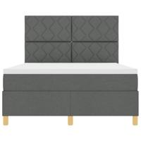 Boxspringbed met matras Donkergrijs 140x200 cm Stof - thumbnail