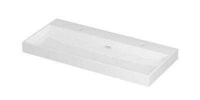 Wastafel Urban Porselein met 2 kraangaten 100 cm x 45 cm x 8 cm Glans wit 0201081
