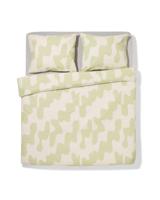 HEMA Dekbedovertrek 200x200/220cm zacht katoen lijnen (groen) - thumbnail