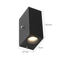 Steinhauer Buitenlamp Logan vierkant incl. LED dag nacht sensor zwart - thumbnail