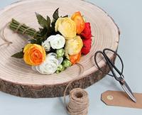 Mica Decorations Ranonkels Kunstbloemen Boeket - H22 x Ø19 cm - Oranje - thumbnail