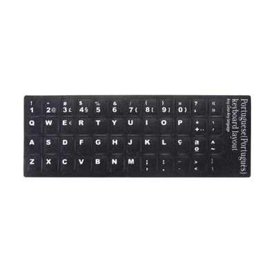 Notebook Keyboard Stickers Portugal Black-White