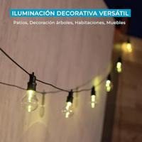 LED-lichtkrans New Garden Allegra 8 m 10 Wit/Zwart Zon - thumbnail