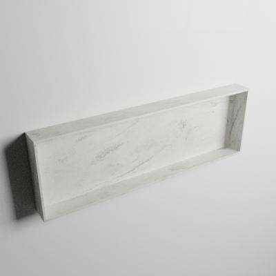 MONDIAZ EASY Nis 89,5x29,5cm in solid surface kleur Opalo. 1 vak geschikt voor in- of opbouw