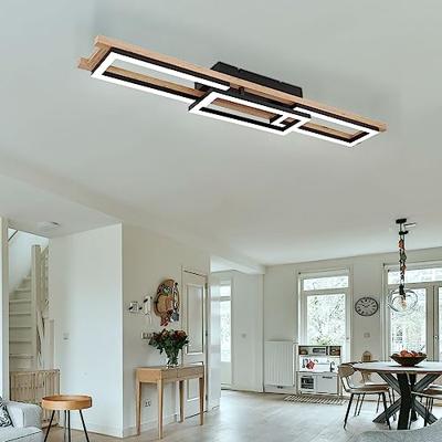 Globo PlafondlampIlla 100 cm zwart met hout - 67266D1