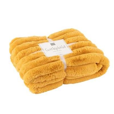 J-Line plaid Large Corduroy - polyester - oker - 180 x 130 cm J-Line plaid Large Corduroy - polyester - oker - 180 x 130 cm