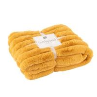 J-Line plaid Large Corduroy - polyester - oker - 180 x 130 cm - thumbnail