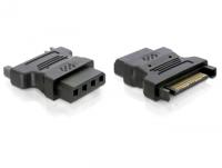 Delock Adapter Schijf, Stroom [1x Molex 4-polig bus - 1x SATA-stroomstekker] Zwart - thumbnail