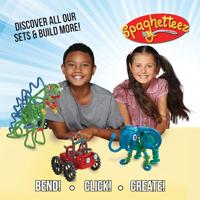 Clics Spaghetteez noodle flyer vliegtuig flexibele bouwstaafjes, 76dlg. - thumbnail