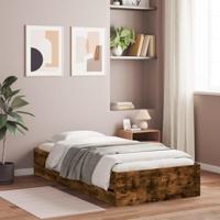 Bedframe met lades bewerkt hout gerookt eikenkleurig 90x200 cm - thumbnail