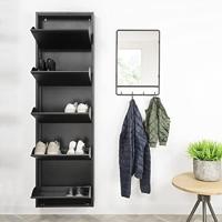 Schoenenkast Oscar-5 Zwart - thumbnail