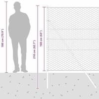 VidaXL Afrasteringspaal grijs 25 x 1,6 m (50 mm gaas) staal en pvc - thumbnail