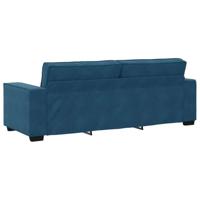 Driezitsbank 180 cm fluweel blauw - thumbnail