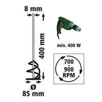 Wolfcraft Specie- en lijmmenger | Ø85 x 400mm | 1 stuk - 1708000 - thumbnail