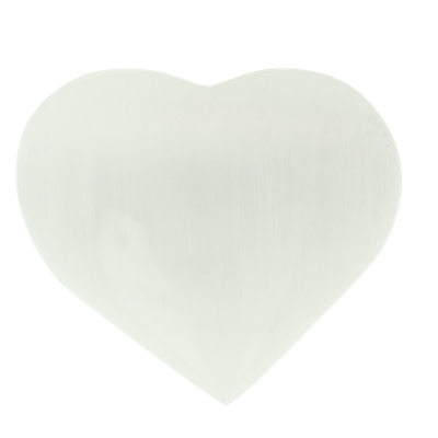 Steengoed Hart seleniet wit ca 6 cm 1 Stuks