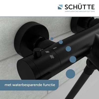 Thermostatische Badkraan Schutte London Messing Mat Zwart Thermostatische Badkraan Schutte London Messing Mat Zwart